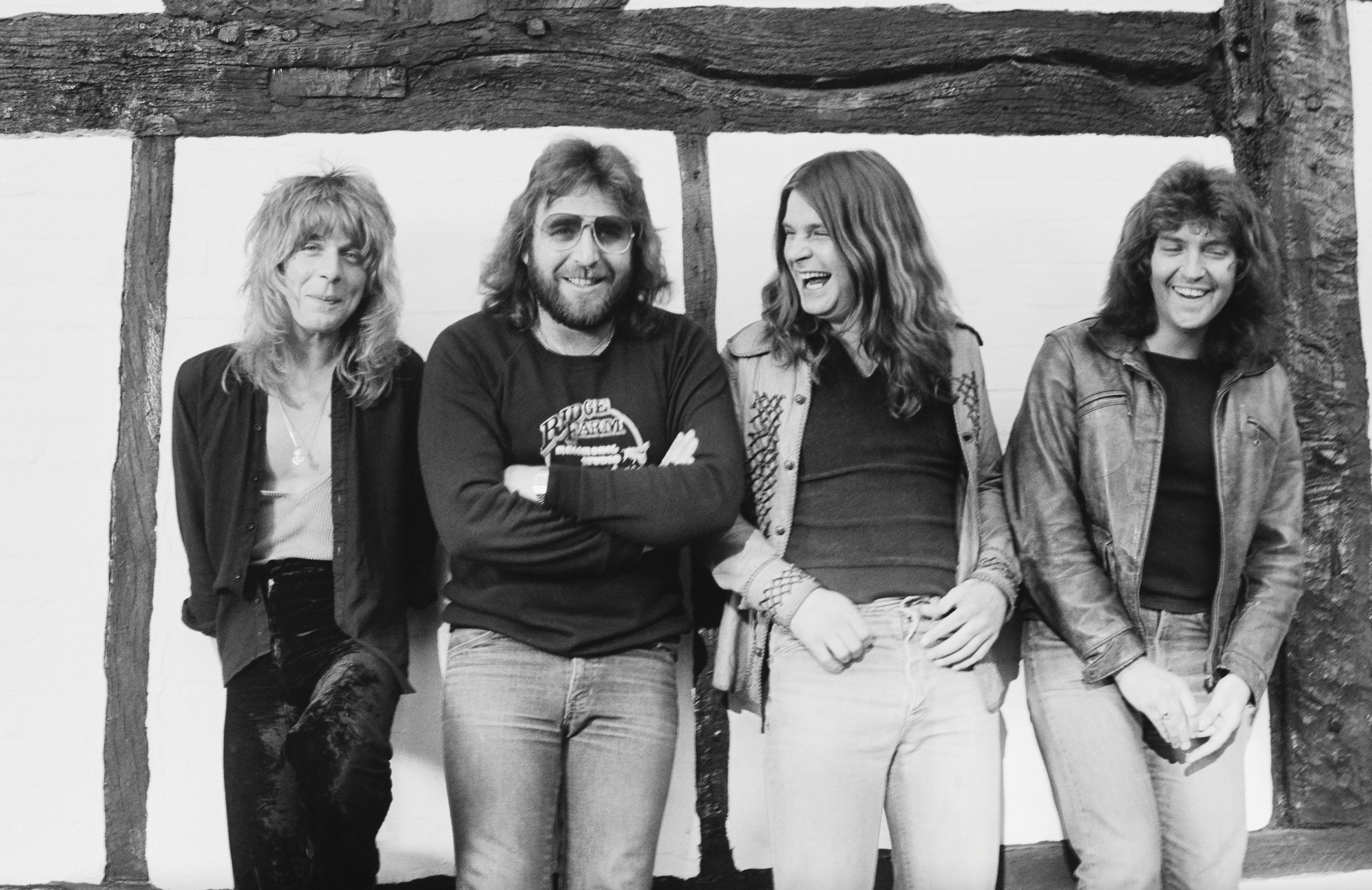 Ozzy and his solo band standing in a line