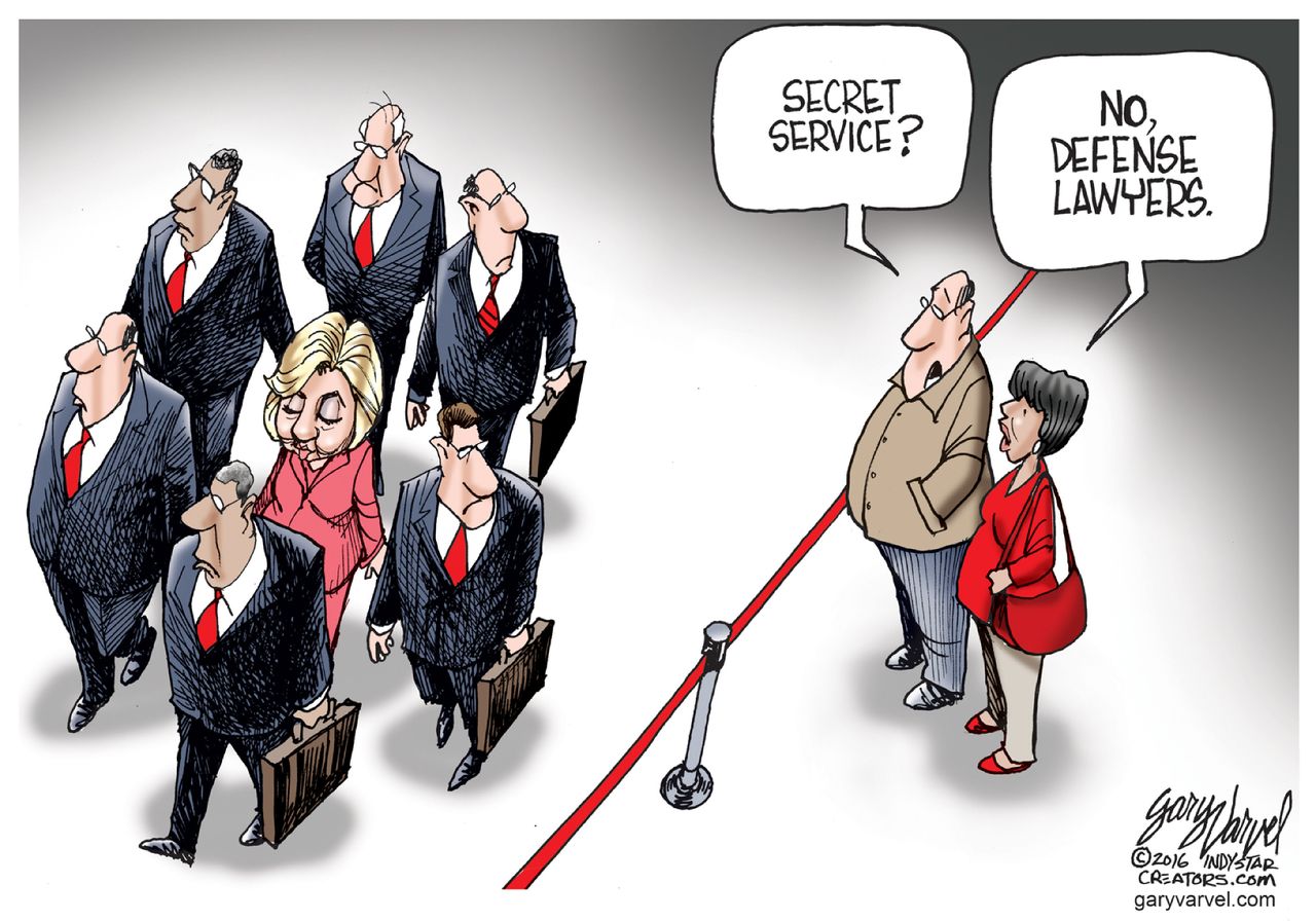 Political Cartoon U.S. Hillary scandal 2016