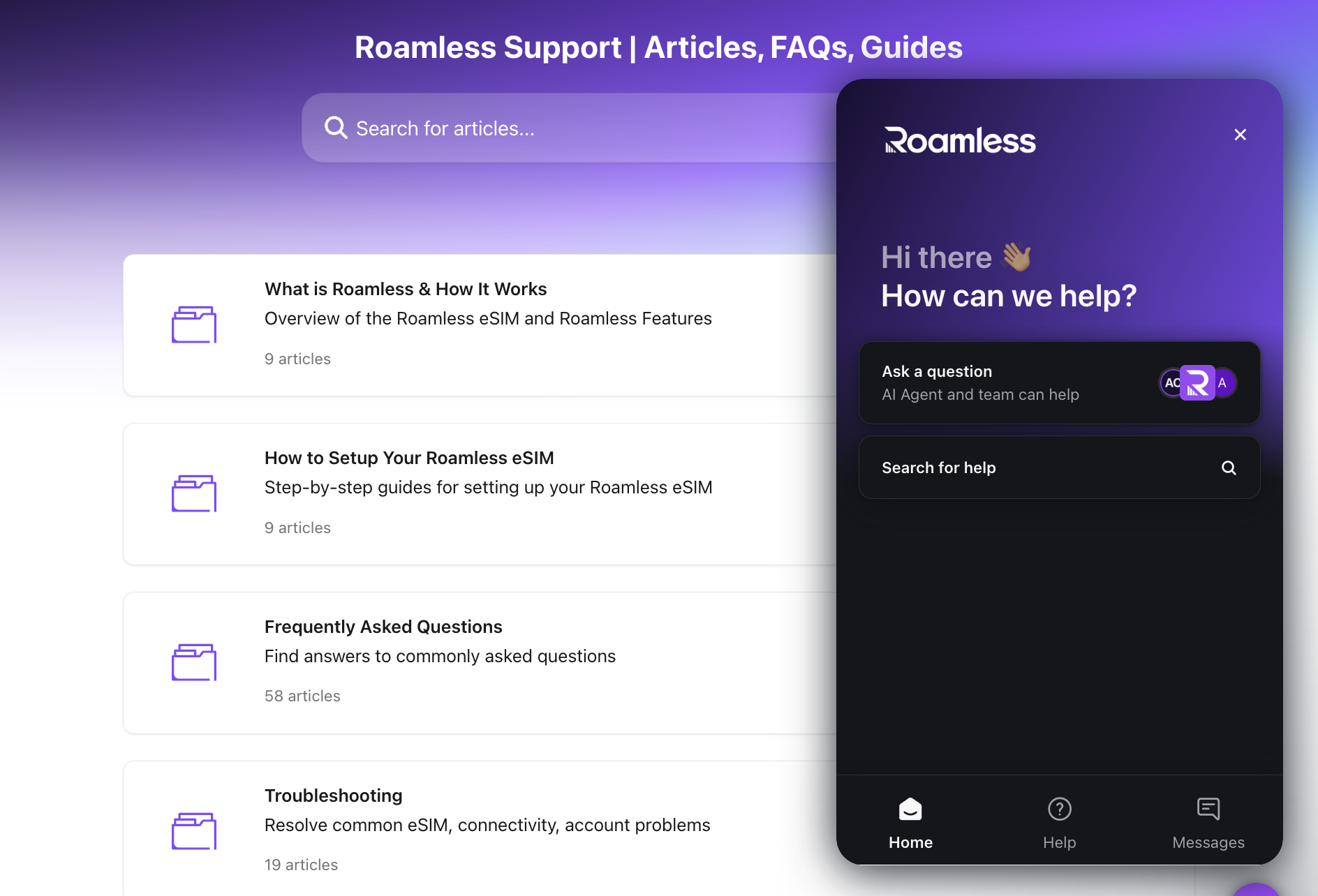 roamless support center