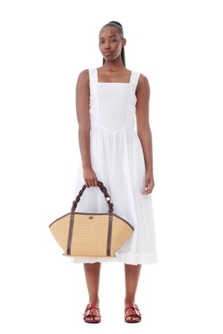 Ganni, Cotton Poplin Midi Strap Smock Dress