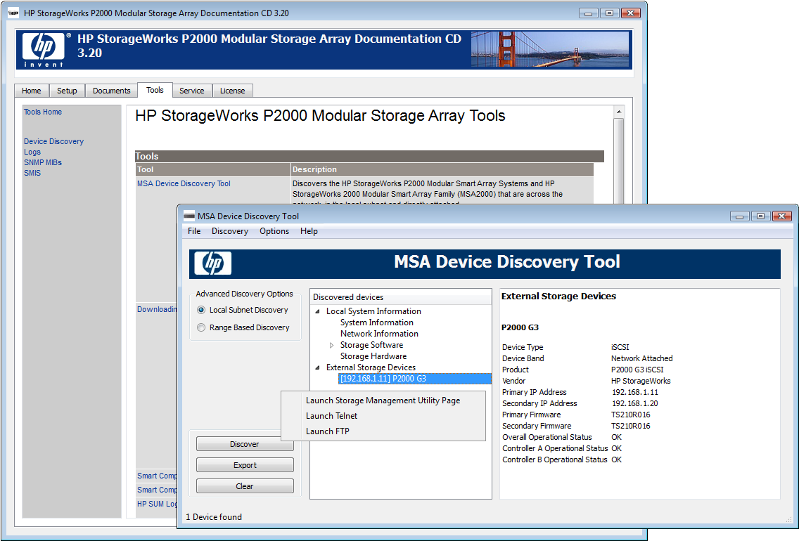 Installation is a very swift process and helped along by HP&rsquo;s handy array discovery tool.