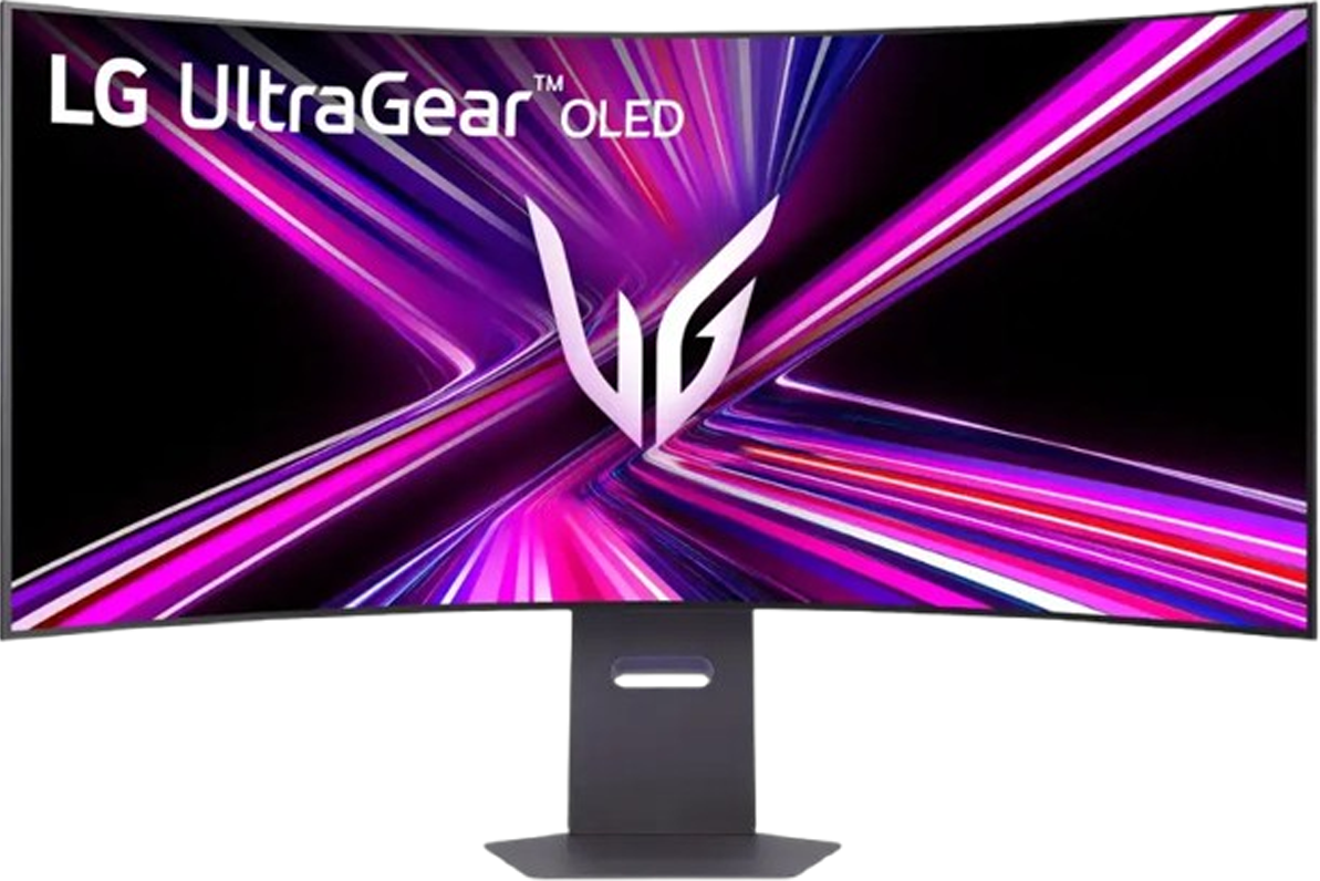 An LG Ultragear GX9 45GX950A-B against a white background