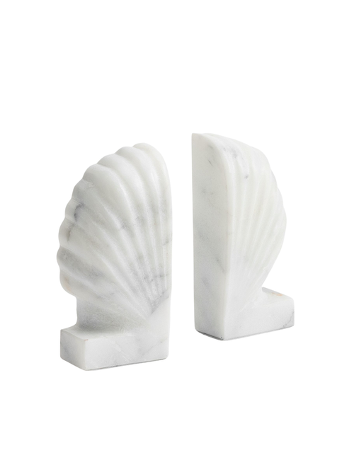Marble Shell Bookends - Set of 2