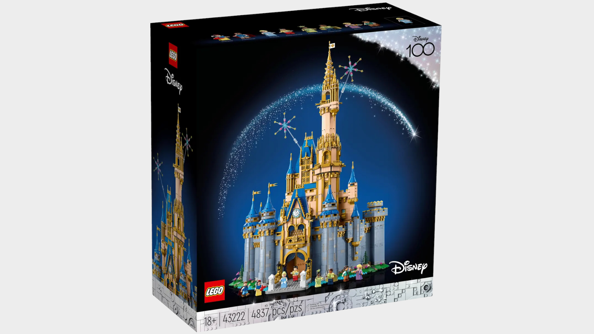 Lego Disney Castle box on a plain background