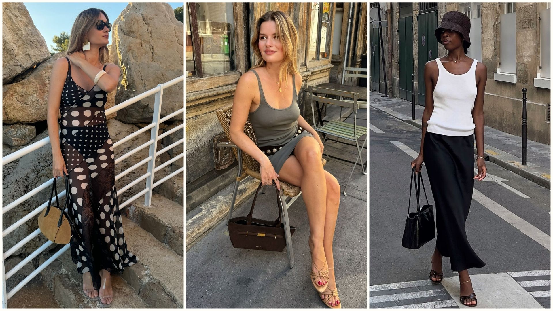 A collage of the chicest French fashion buys for summer 2026. 
