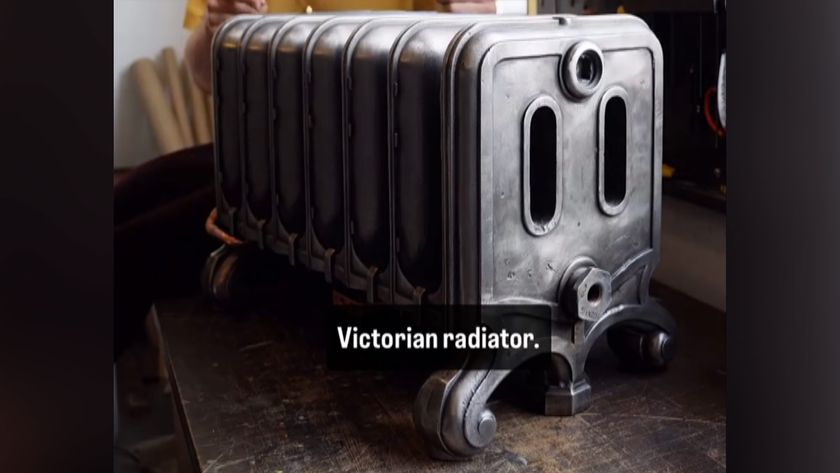 110 pound cast iron Victorian radiator gets upcycled into a gaming PC.