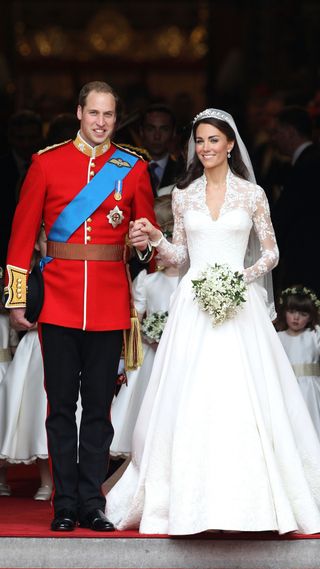 Prince William and Kate Middleton on their wedding day, 2011