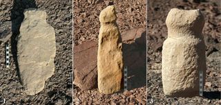 Humanlike stone carvings were also found at the 100 cult sites.