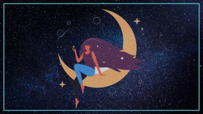 Astrology woman planets illustration