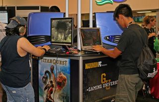 Alienware had several gaming laptops and desktops at the MaximumPC booth.