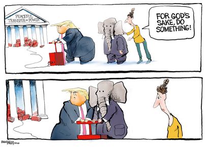 Political Cartoon U.S. Trump GOP transition