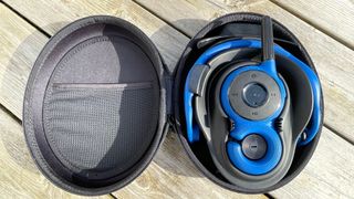 Zygo Solo headset and transmitter in charging case