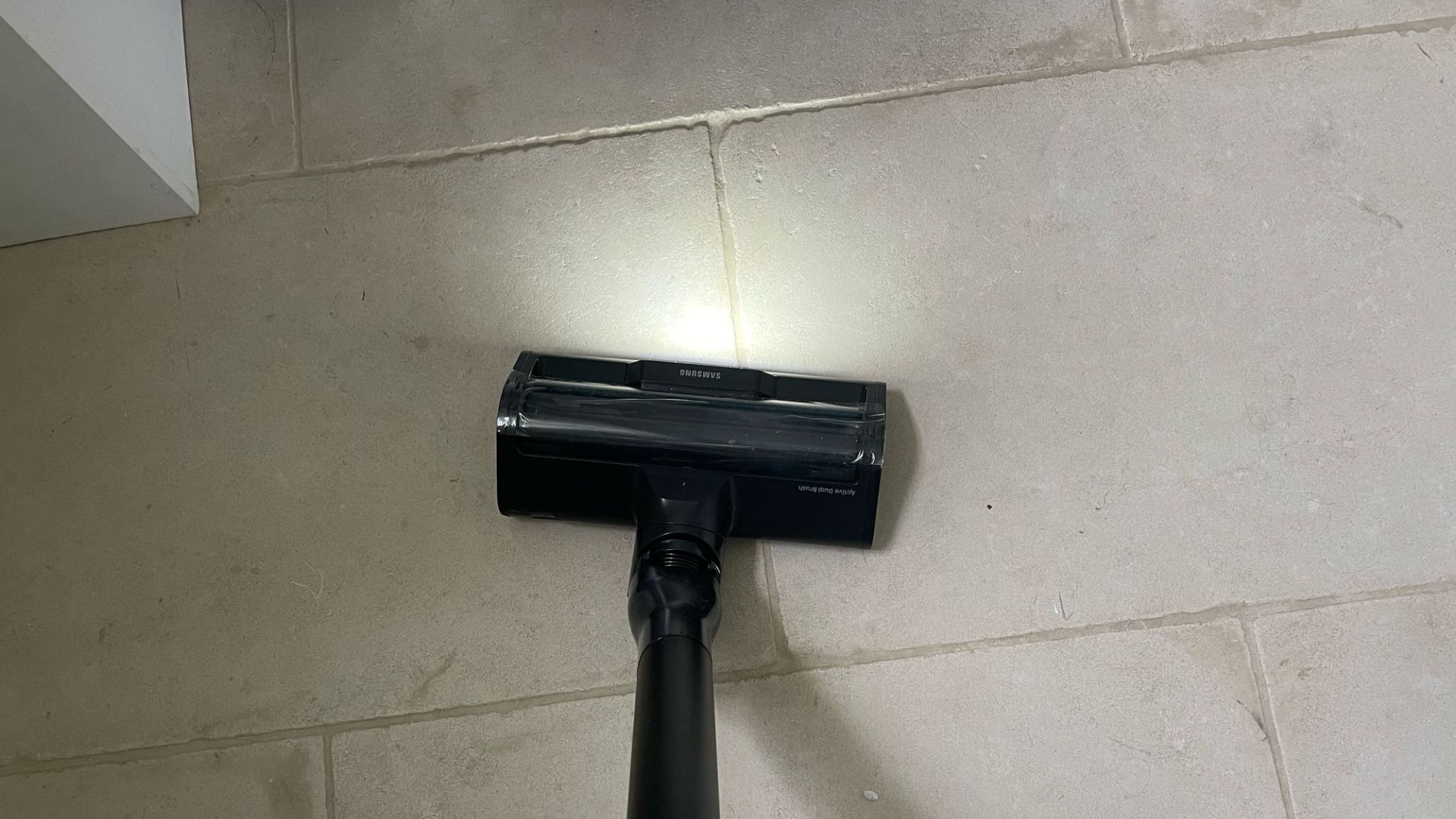 Samsung Bespoke AI Jet Ultra Vacuum on stone floor