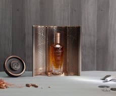 Limited-edition bottles and display by Bethan Gray and Scottish whisky maker Glenlivet