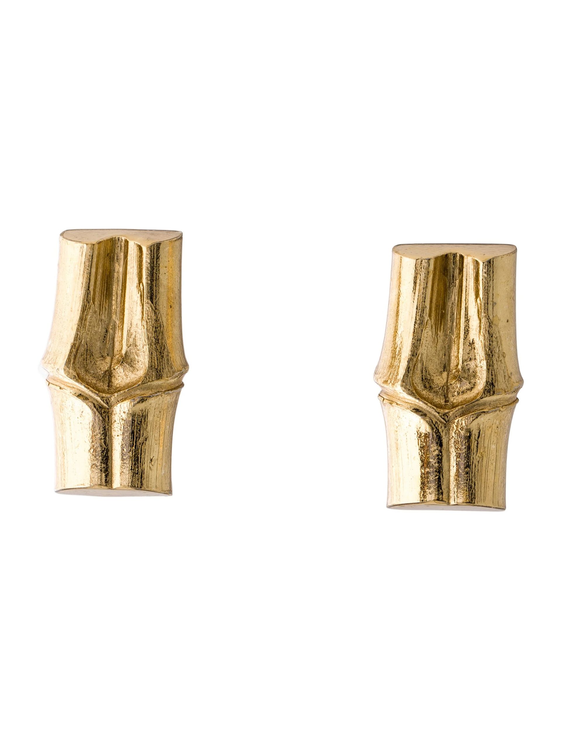 Yves Saint Laurent, Bamboo Motif Clip-On Earrings