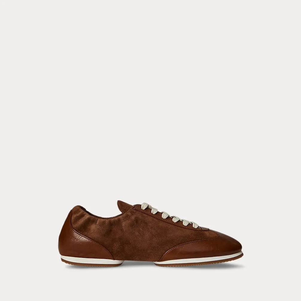 The Leather Suede Pony Ballerina Sneaker
