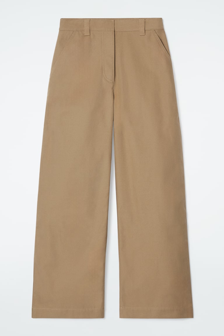 Wide-Leg Canvas Utility Trousers