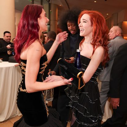 Dua Lipa and Hari Nef at the Golden Globes