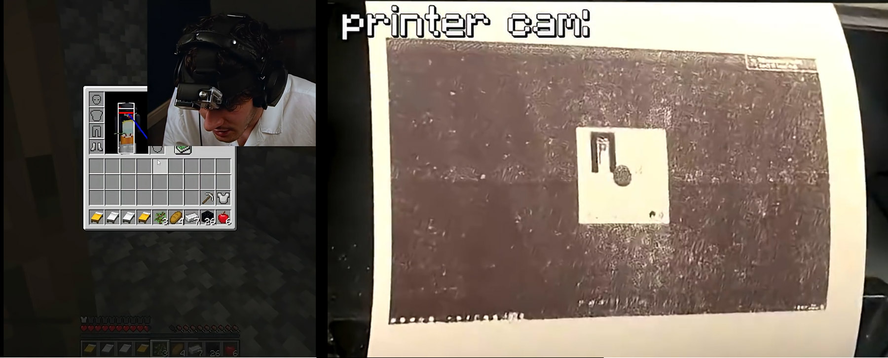 Playing Minecraft using a printer as the display