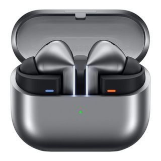 The Samsung Galaxy Buds 3 Pro in silver