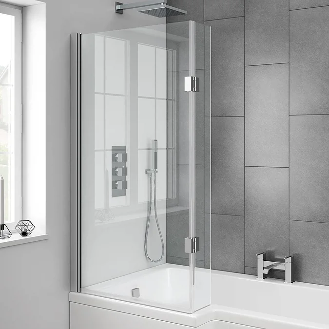 Milan Hinged L-Shaped Bath Screen