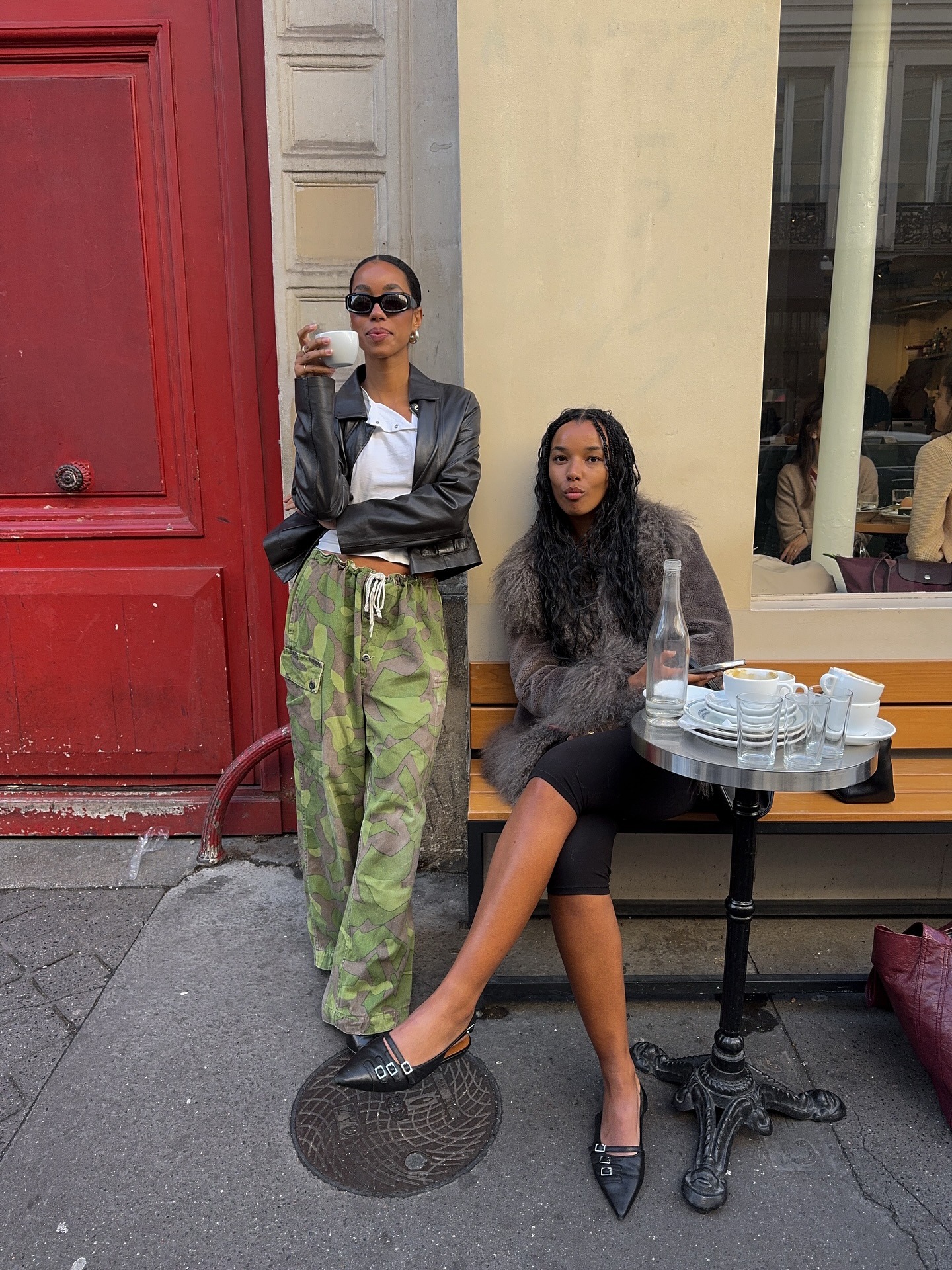 Fashion person Amakan Hamelijnck wears the camo print trouser trend.