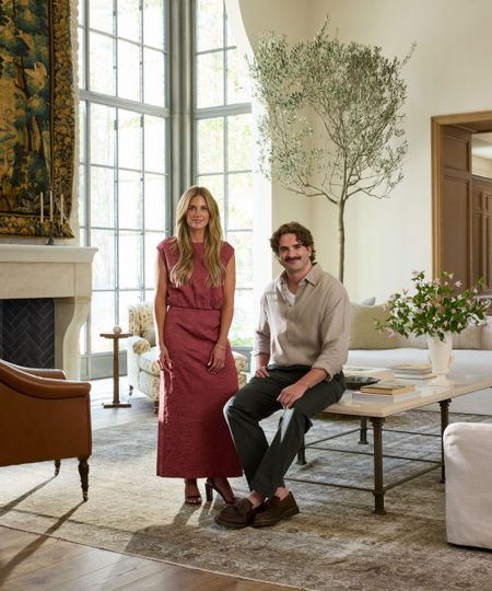 a portait image of designer Shea McGee and architect Colton Broadbent in the Great Room of their latest project in Utah
