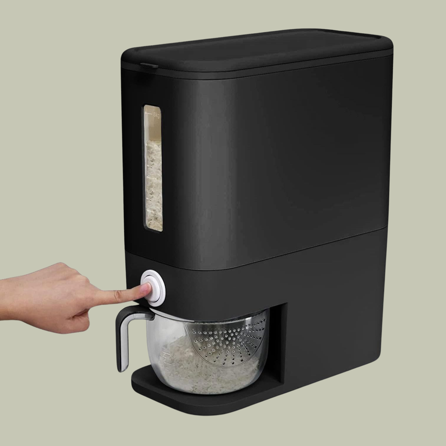 A black rice dispenser