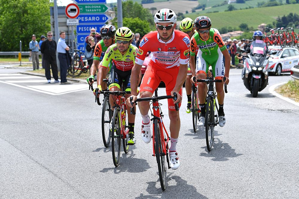 Marco Frapporti of Italy and Team Androni Giocattoli-Sidermec / Manuel Senni of Italy and Team Bardiani CSF stage 12 at the Giro d'Italia