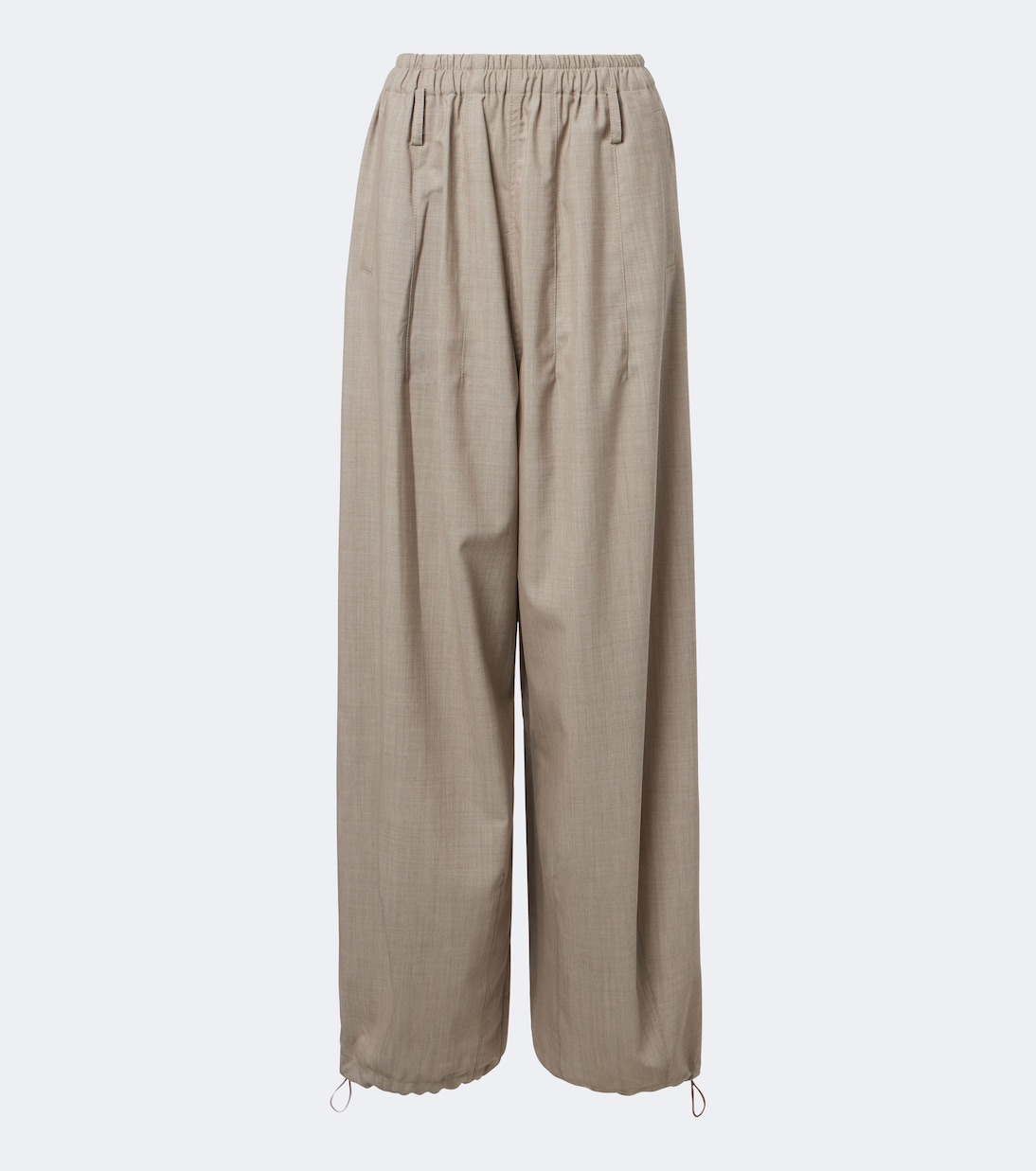 Oakdale Virgin Wool Wide-Leg Pants in Beige - the Frankie Shop