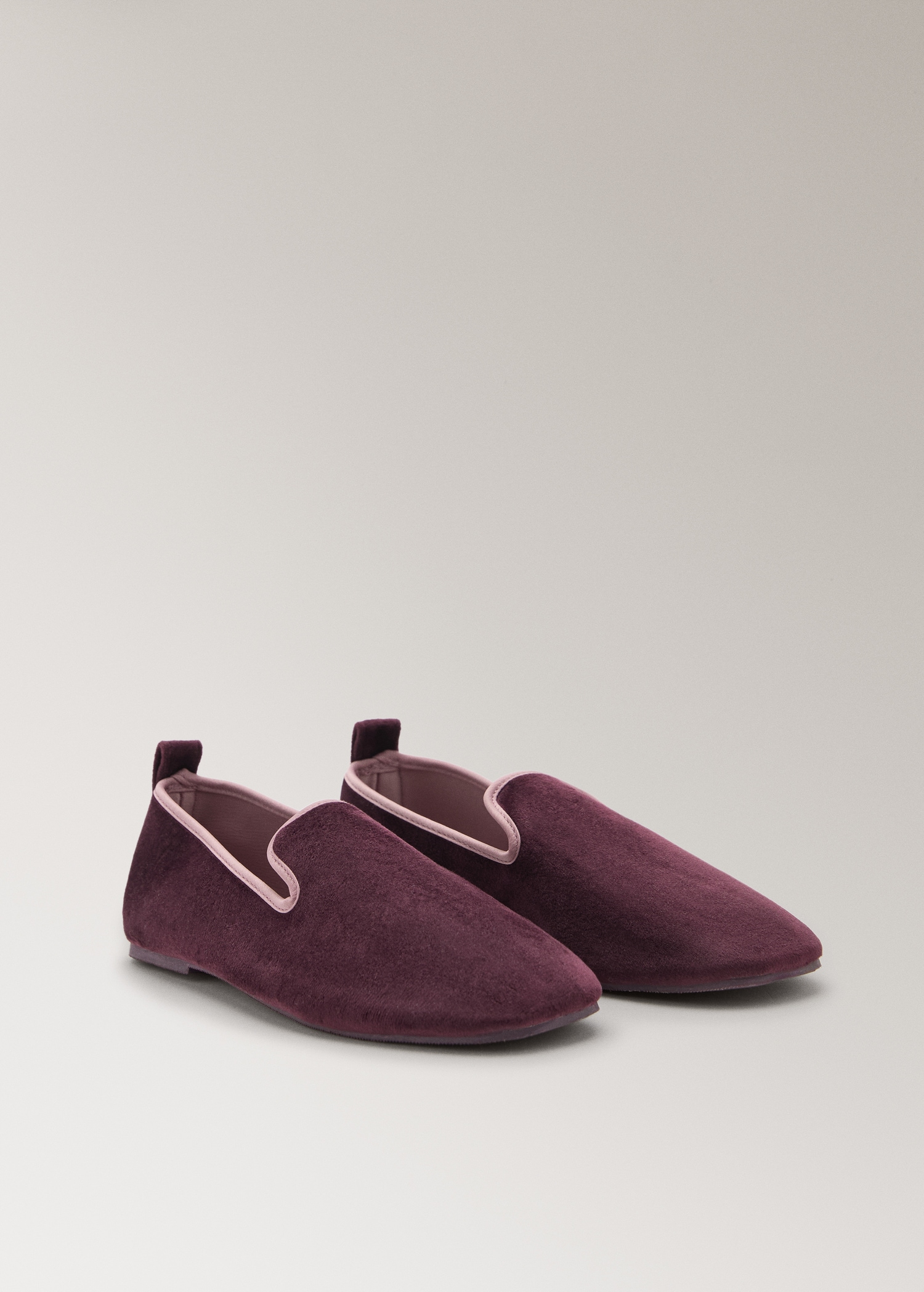 Velour Slippers With Piping - Women | Mango Usa