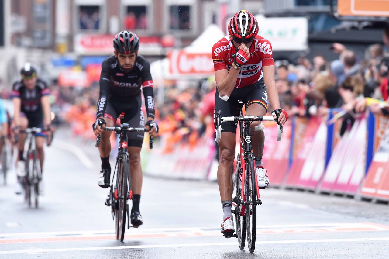 Jelle Vanendert (Lotto Soudal) crosses the line in 22nd place