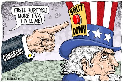 Political cartoon U.S. Congress government shutdown