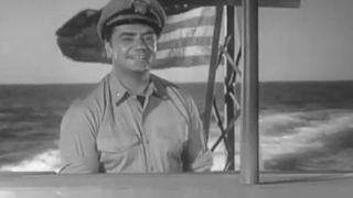 Ernest Borgnine as McHale in the into to McHale's Navy