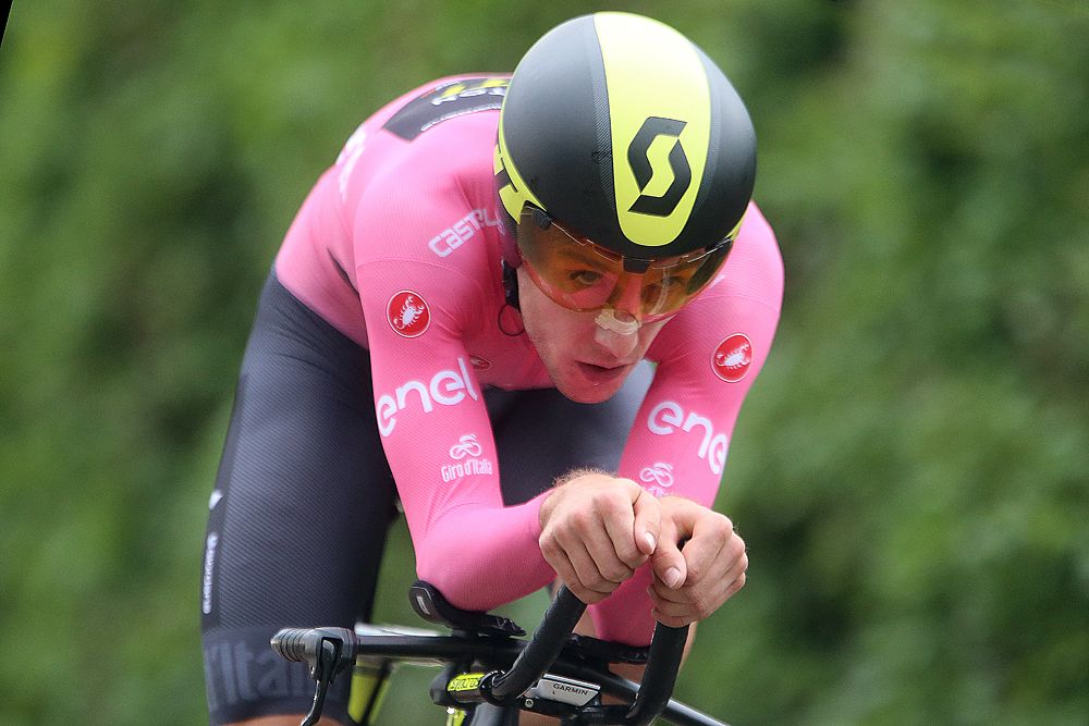 Simon Yates (Mitchelton-Scott) keeps the maglia rosa after the stage 16 time trial at the Giro d'Italia