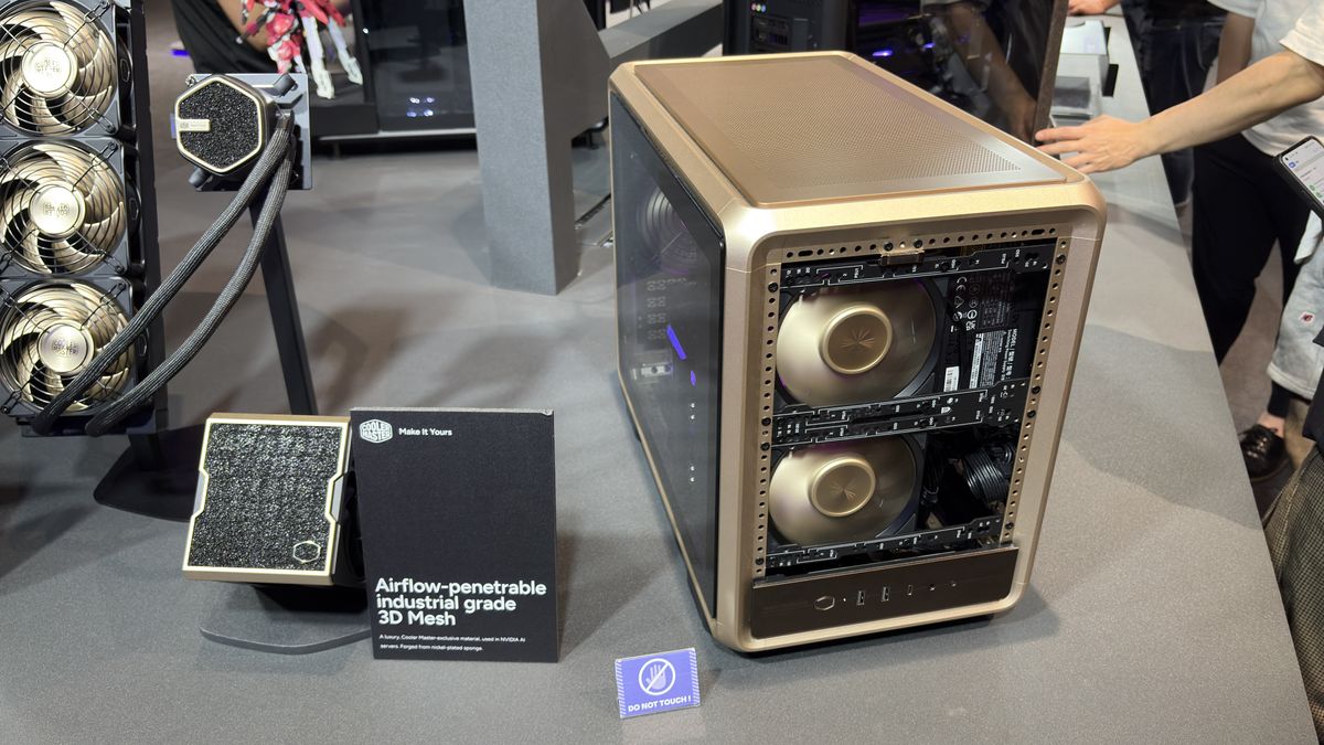 Cooler Master's new case products on display at its HQ during Computex 2026.