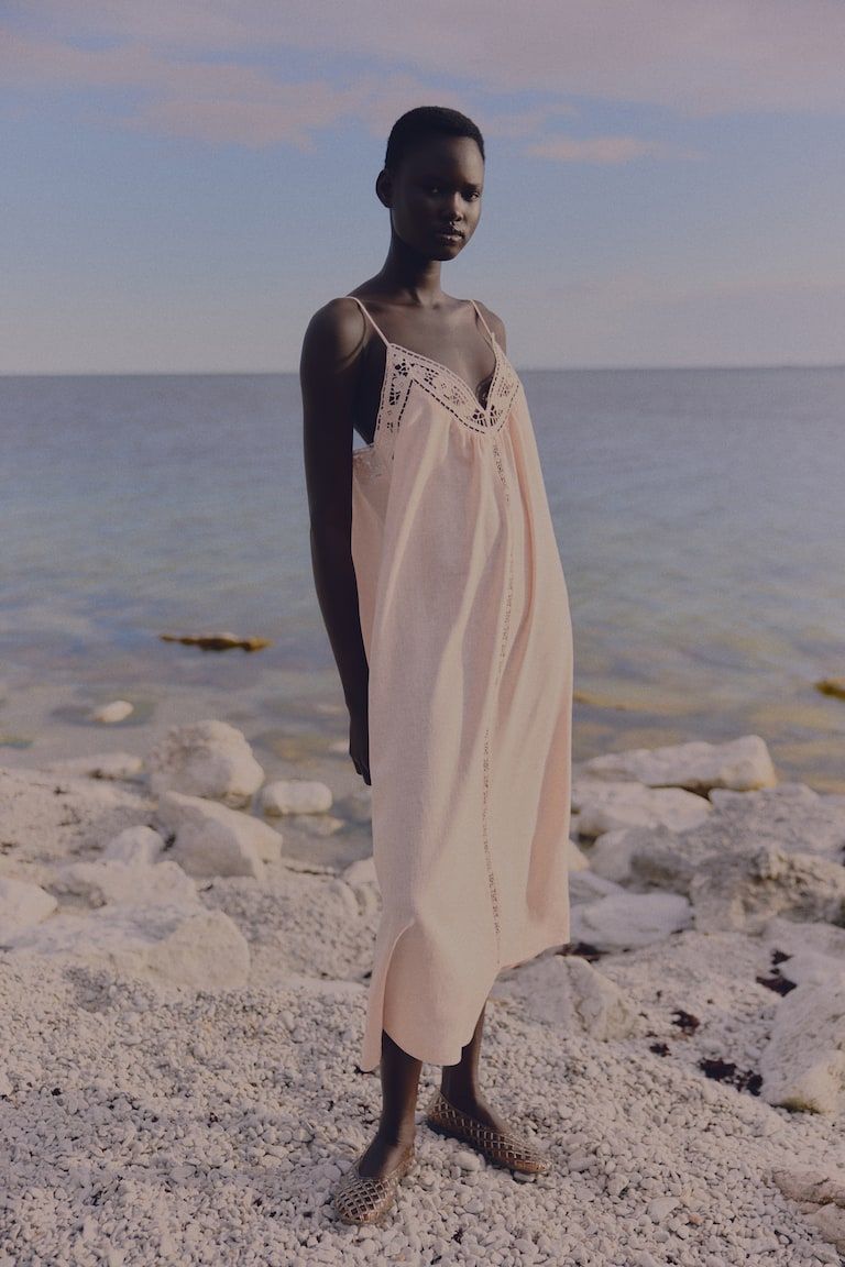 Broderie Anglaise Tie-Strap Dress