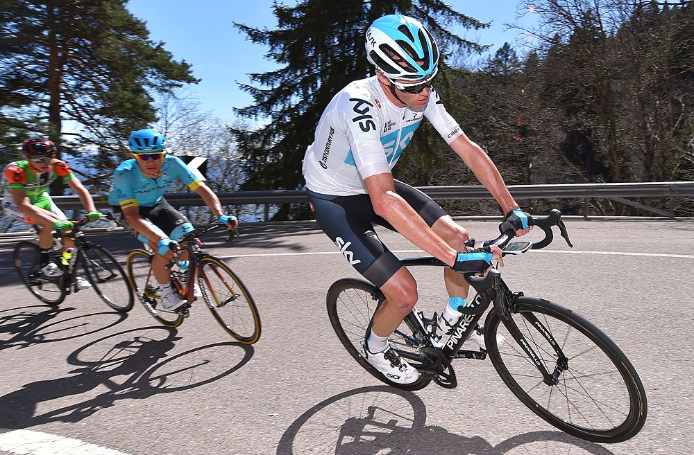 Chris Froome (Team Sky) in stage 3 at Tour of the Alps