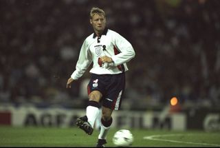 David Batty in action for England against Moldova in September 1997.