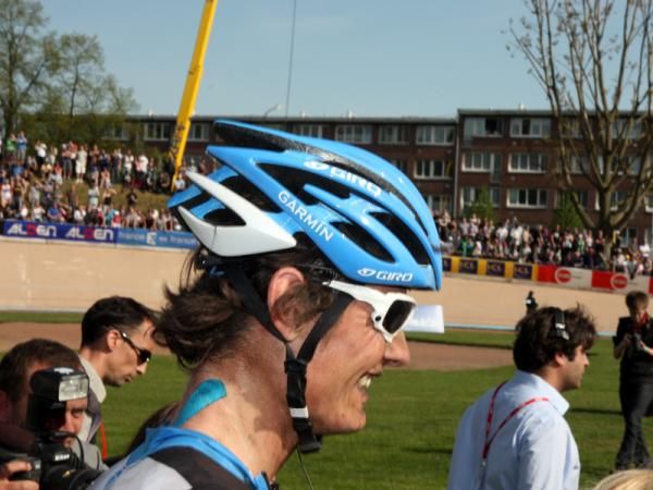 Johan Van Summeren (Garmin-Cerv&eacute;lo), floating on cloud nine after his win at Paris-Roubaix.