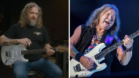 Fender Masterbuilder Andy Hiucks and Iron Maiden's Dave Murray - GettyImages-2176875049