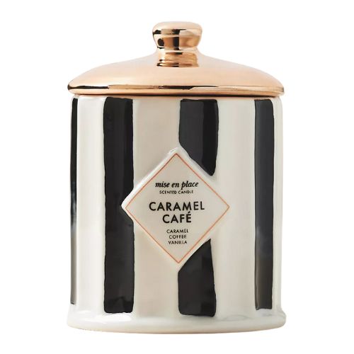 AnthroHome, Mise En Place Gourmand Caramel Caf&amp;eacute; Ceramic Candle