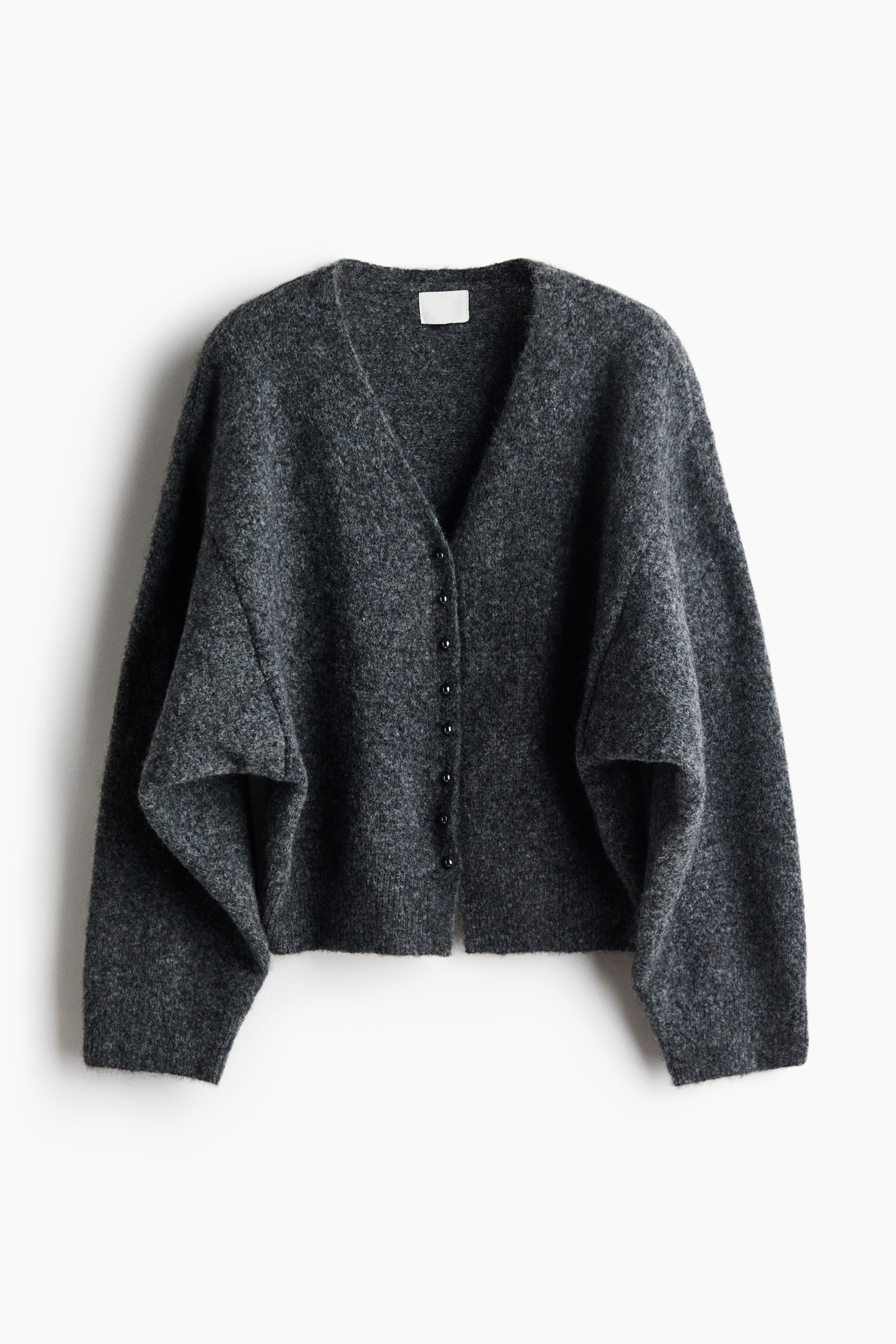 Brushed Batwing-Sleeved Cardigan