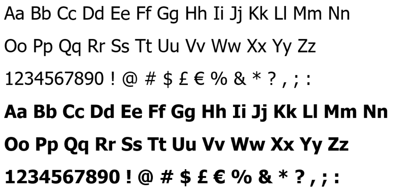 Typeface sample