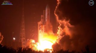 Europe's Ariane 5 uses solid rocket boosters to get off the ground.