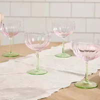 Ode to Color by Lori Weitzner 4 Petal Coupe Glasses