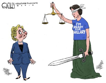 Political Cartoon U.S. 2016 Ready for Hillary