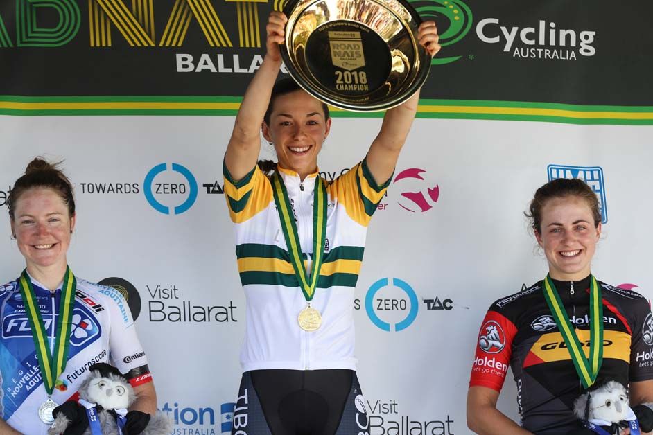 Shannon Malseed with the winner's trophy