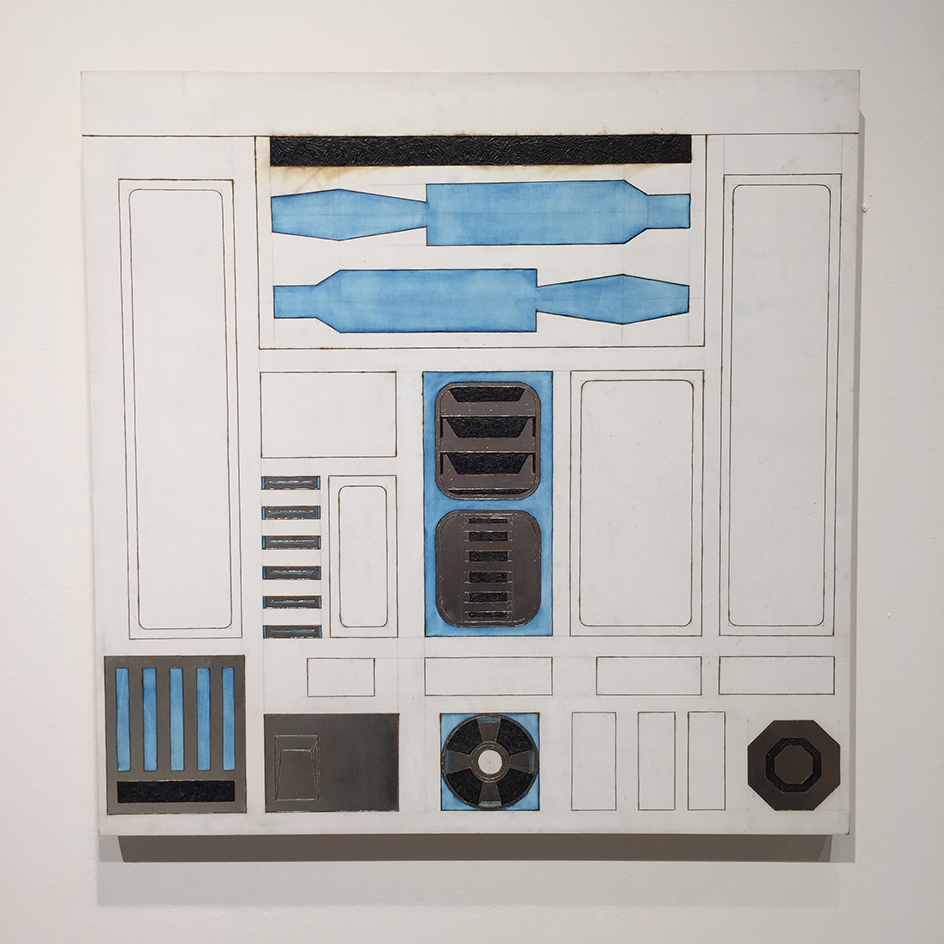 The familiar panels of everyone’s favorite astromech droid, R2D2, as imagined by Tom Sachs