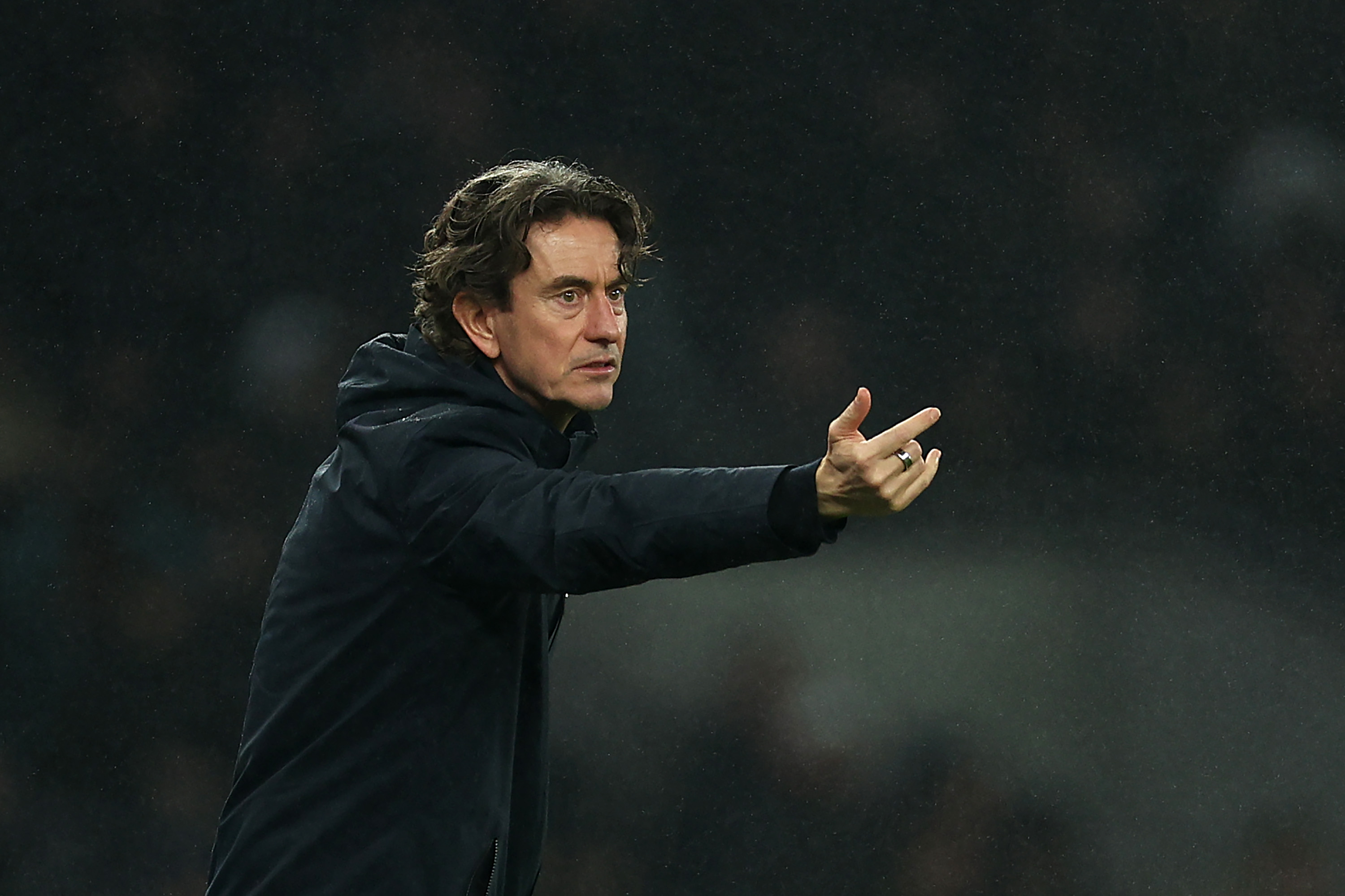 LONDON, ENGLAND - FEBRUARY 10: Thomas Frank, Manager of Tottenham Hotspur, gives the team instructions during the Premier League match between Tottenham Hotspur and Newcastle United at Tottenham Hotspur Stadium on February 10, 2026 in London, England. (Photo by Steve Bardens/Getty Images)